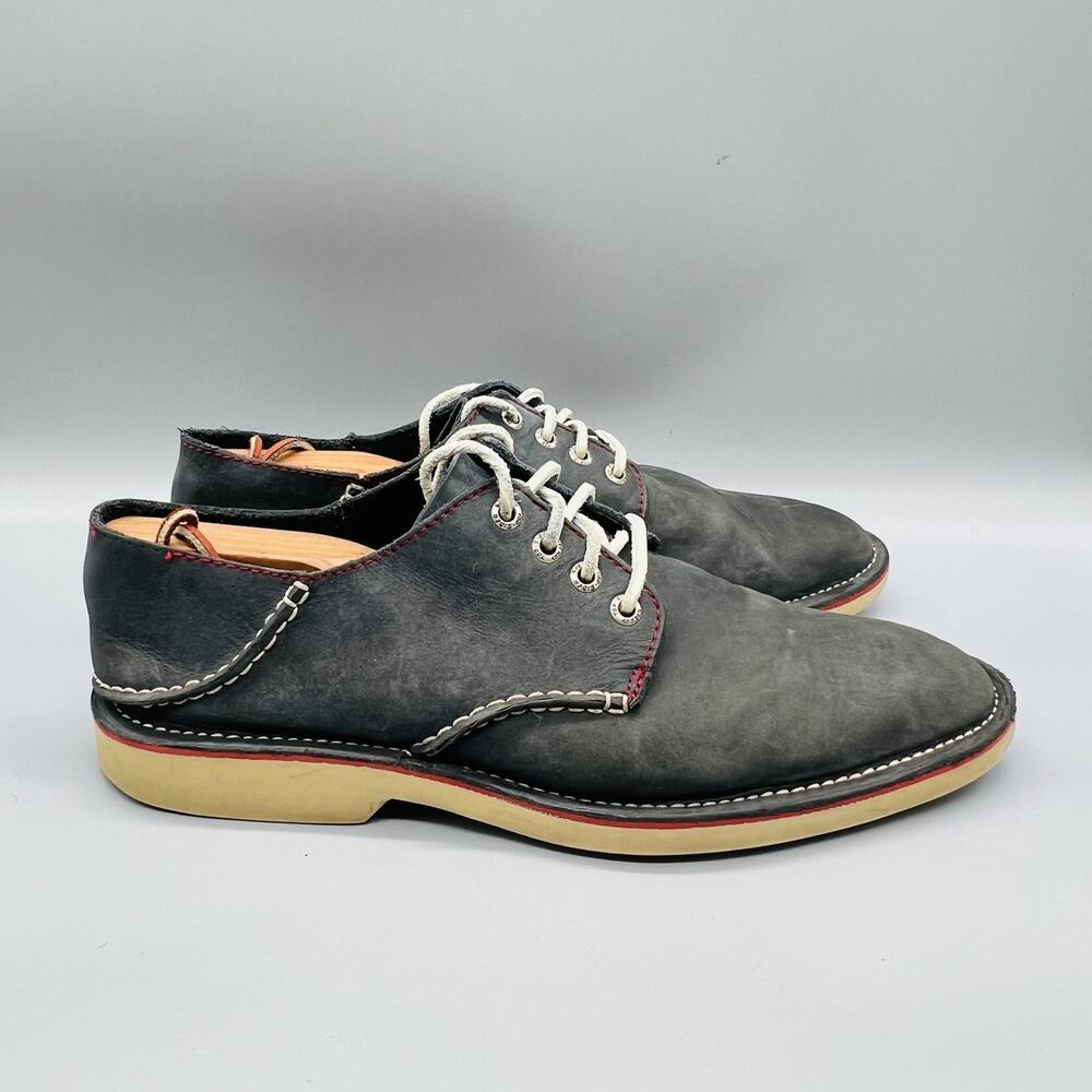 Sperry Shoes Mens 9.5 Gray Leather Top Sider Boat Deck Lace Up Casual Vintage